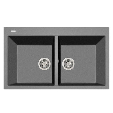 Latoscana Elegance Series Double Basin Drop-In Kitchen Sink Kitchen Sinks Latoscana Titanium